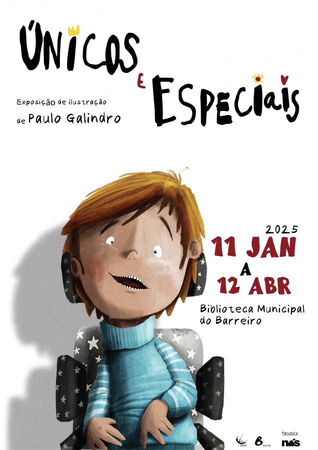 Na Biblioteca Municipal do Barreiro Exposição de ilustração "Únicos e Especiais" .De Paulo Galindro
