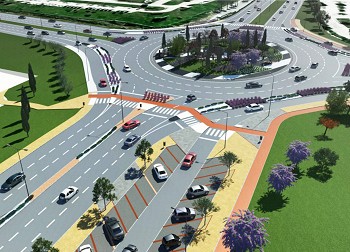 Cruzamento nas imediações do futuro Alegro Setúbal Reformulação inclui a construção de uma rotunda de grande dimensão