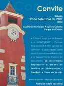 No Barreiro Apresentação do documento : «Desenvolvimento Empresarial e Urbano do Território da Quimiparque – Estratégia e Plano de Acção»