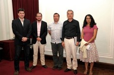 Bruno Dias e Paula Santos deputados do PCP de Setúbal recebidos pelo autarca de Santiago do Cacém