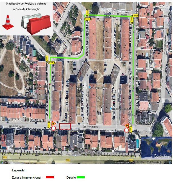 BARREIRO - Na Vila Chã, freguesia de Santo António da Charneca Corte total de trânsito na– Rua da Estremadura