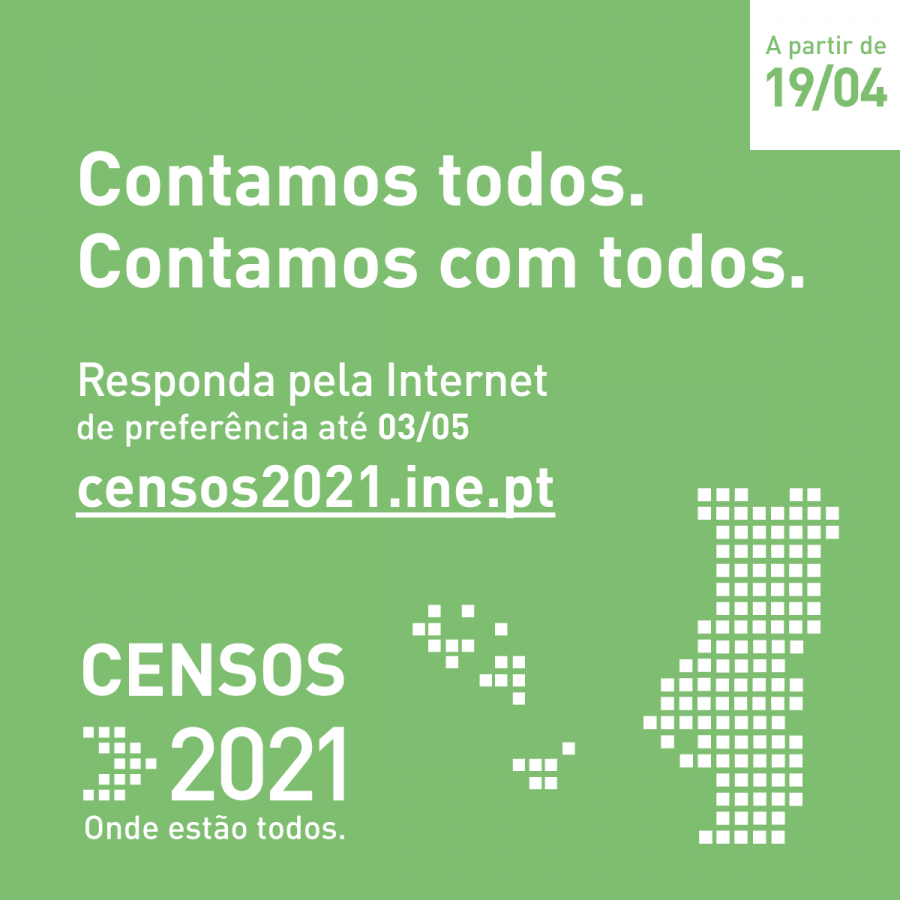 Censos 2021 a partir de abril Opção pela resposta através da Internet . censos2021.ine.pt