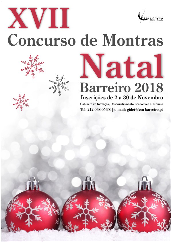 Barreiro - Até 30 de novembro estão abertas as inscrições gratuitas XVII Concurso de Montras de Natal