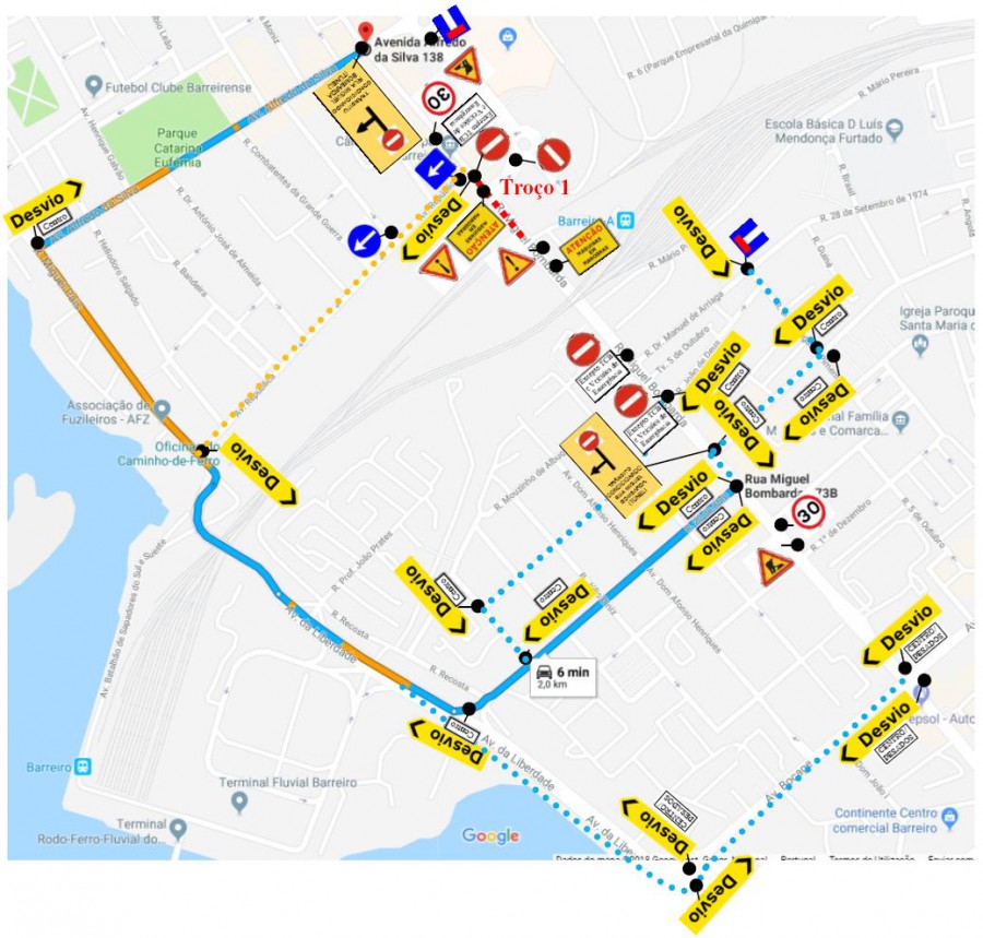 Barreiro - Condicionamento/Corte de trânsito na Rua Miguel Bombarda Obra de Conclusão das Infraestruturas da Urbanização das Cordoarias