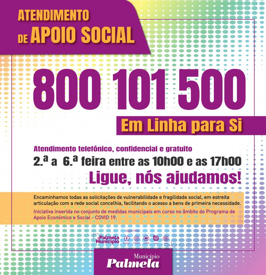 Palmela com atendimento telefónico de apoio social «Em Linha para Si»