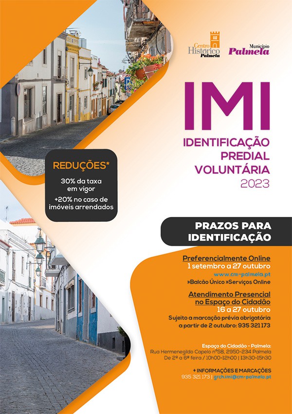Redução de IMI no Centro Histórico de Palmela Faça a identificação predial até 27 outubro