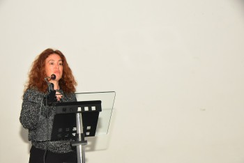 Sofia Martins, como membro da Assembleia Intermunicipal da AIA. «Só pública a água é de todos»