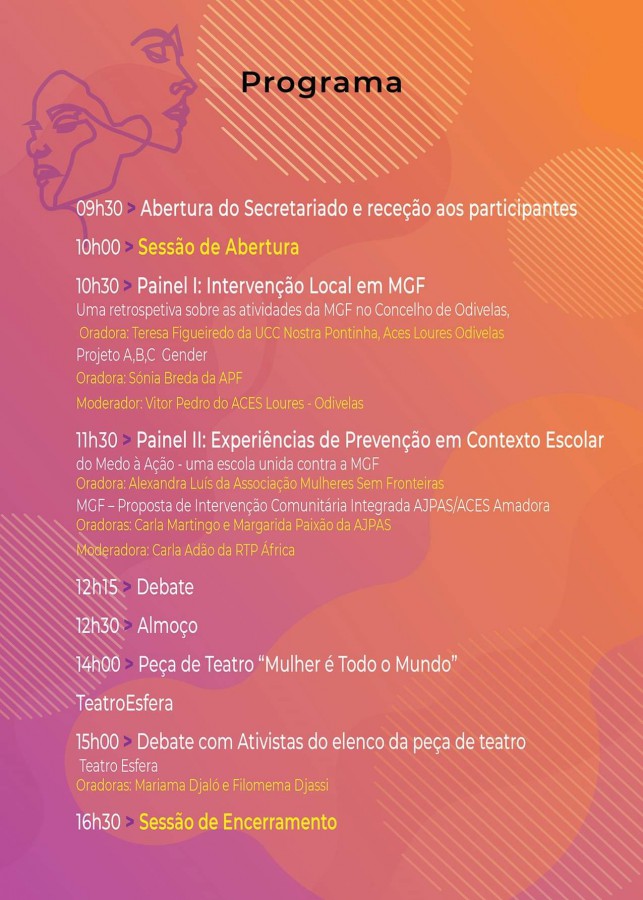 Moita - Dia Internacional de Tolerância Zero à Mutilação Genital Feminina 5º Encontro pelo Fim da Mutilação Genital Feminina