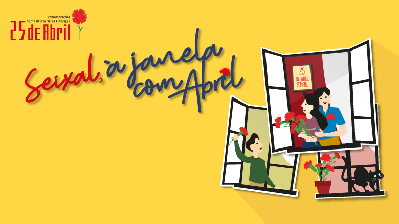 46.º aniversário do 25 de Abril Seixal, à janela com Abril Cantar a «Grândola, Vila Morena» e o «Hino Nacional»
