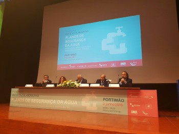 Encontro do Projeto Colaborativo do Plano de Segurança da Água em Portimão Vice Presidente da CM Barreiro Sofia Martins, integrou a mesa de abertura do evento