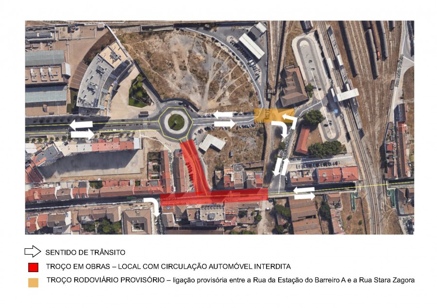Barreiro - Corte de trânsito na R. Miguel Bombarda Entre passagem desnivelada e a Av. da República. . a partir de 15 de janeiro