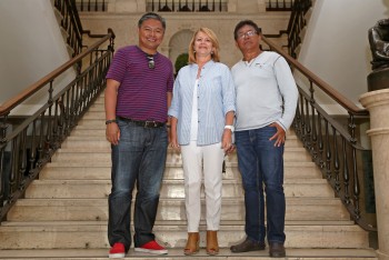 Setúbal - Passeio de barco pelo Estuário do Sado e uma degustação de ostras Na visita de Hubbert Dolor presidente da Câmara de Puerto Galera nas Filipinas