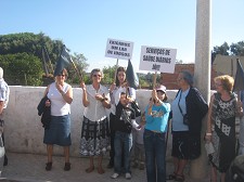 Postais do Barreiro - Palhais Bandeiras negras e cartazes na recepção a Pedro Marques