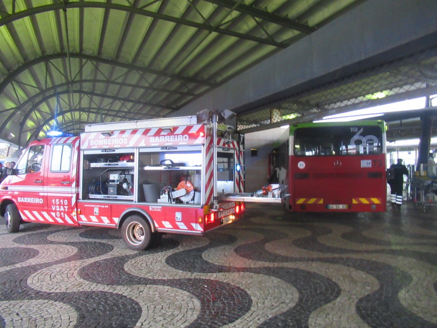 Despiste de autocarro dos TCB no Terminal do Barreiro O acidente originou um ferido grave e sete feridos ligeiros