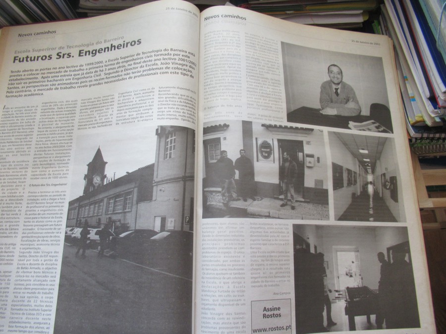 No jornal Rostos…há 20 anos! Escola Superior de Tecnologia do Barreiro formava primeiros engenheiros civis