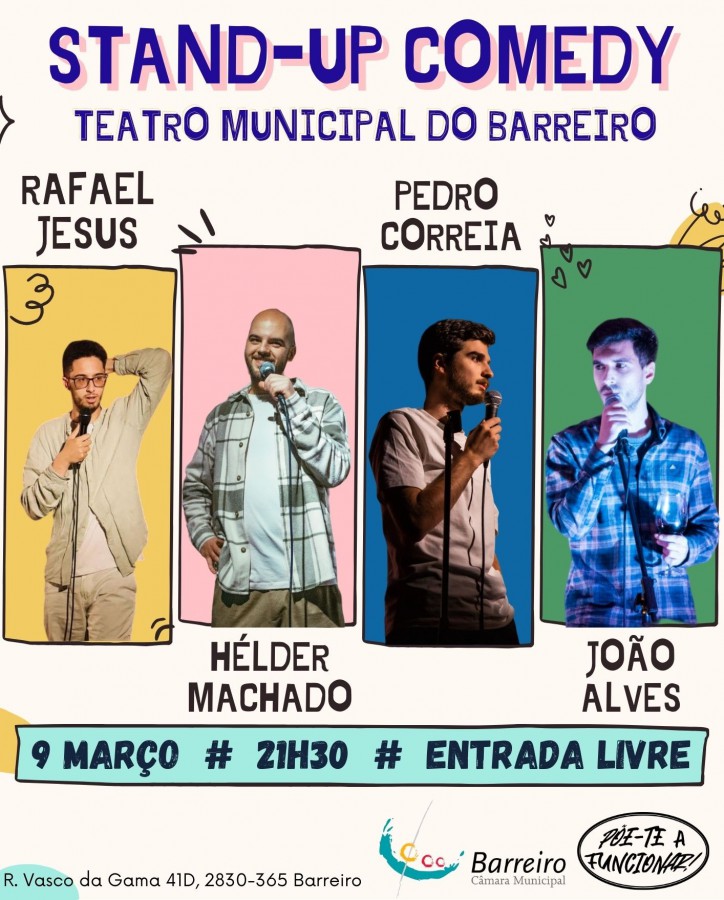 Artistas de stand-up comedy que fizeram espectáculo em Março Aguardam o pagamento acordado com Município do Barreiro