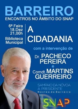 Núcleo do Barreiro de apoio à candidatura de Sampaio da Nóvoa Promove encontro sobre Cidadania