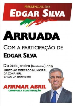 Moita - Candidato à presidência da República Edgar Silva Arruada na Baixa da Banheira com a presença do candidato . Almoço no Barreiro