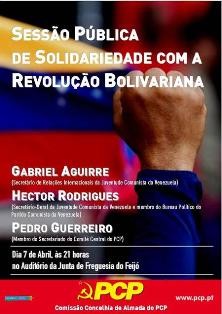 Em Almada Sessão pública de solidariedade com a revolução bolivariana