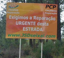 Comissão Política da JSD Seixal Aponta falta de intervenção da autarquia no arranjo de estradas