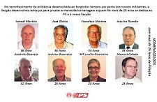 Comemorações do 36.º Aniversário do PS Baixa da Banheira na Moita Homenagem aos militantes com mais de 25 anos de filiação
