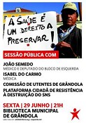 Na Biblioteca Municipal de Grândola BE promove Sessão pública em defesa do Sistema Nacional de Saúde
