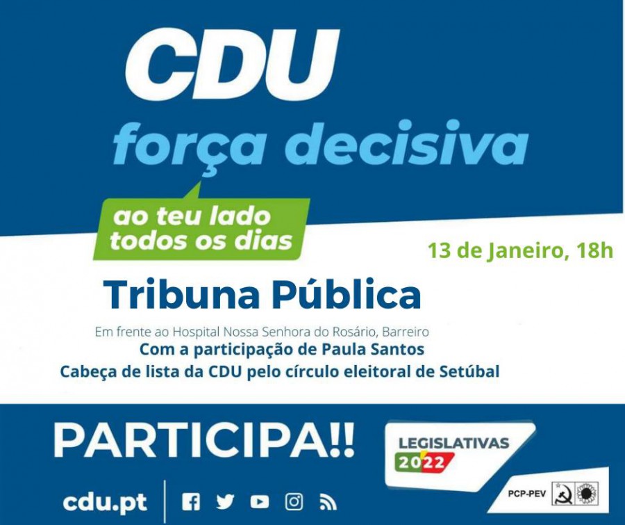 Junto ao Hospital Nossa Sr.ª do Rosário - Centro Hospitalar Barreiro Montijo Tribuna Pública promovida pela CDU
