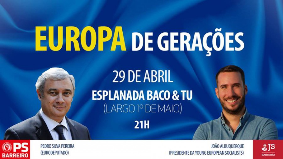 Na Esplanada do Baco & Tu no Mercado 1º de Maio - Barreiro JS e PS promovem conversa sobre a «Europa de Gerações»