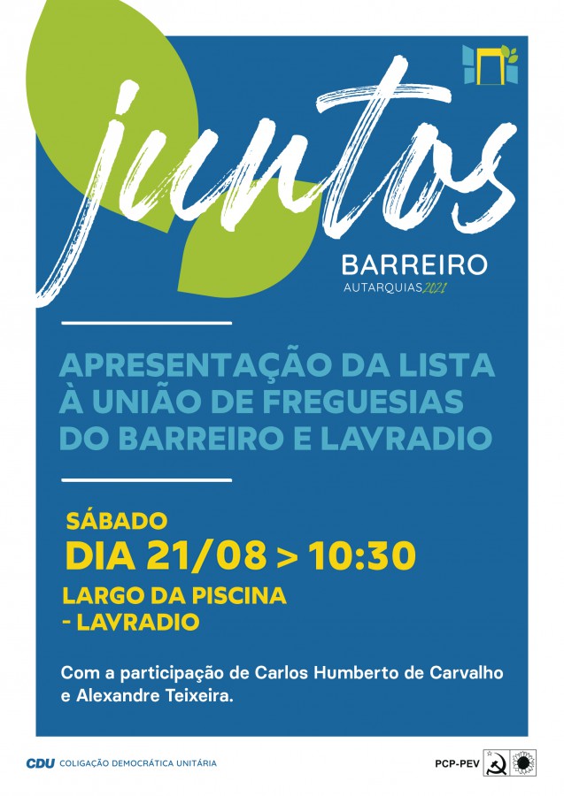 Coordenadora da CDU Barreiro Apresentação da lista de candidatos à União de Freguesias do Barreiro e Lavradio