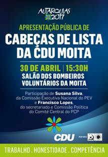 Apresentação dos cabeças de lista da CDU a todos os órgãos autárquicos do concelho da Moita Rui Garcia candidato à presidência da Câmara Municipal
