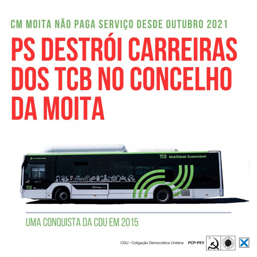Os eleitos da CDU no concelho da Moita acusam EXECUTIVO PS MOITA DESTRÓI ACESSO AO TRANSPORTE PÚBLICO