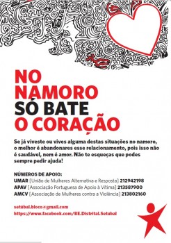 Catarina Martins na na Escola Secundária dos Casquilhos no Barreiro »No namoro só bate o coração» é o mote da campanha contra a violência no namoro