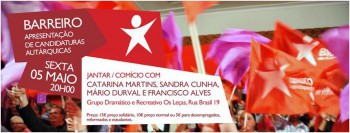 Catarina Martins, Coordenadora do Bloco de Esquerda no Barreiro Jantar-Comício e contactos com população