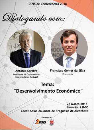 Ciclo de Conferências em Alcochete António Saraiva a dialogar com Francisco Gomes da Silva