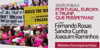 No auditório da Biblioteca Municipal da Moita BE promove debate «Portugal, Europa e Trump, que prespectivas?»