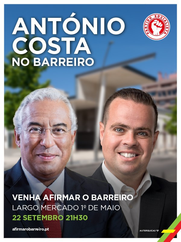 António Costa marca presença no Barreiro «A confiança no desafio positivo que propomos para a nossa terra»
