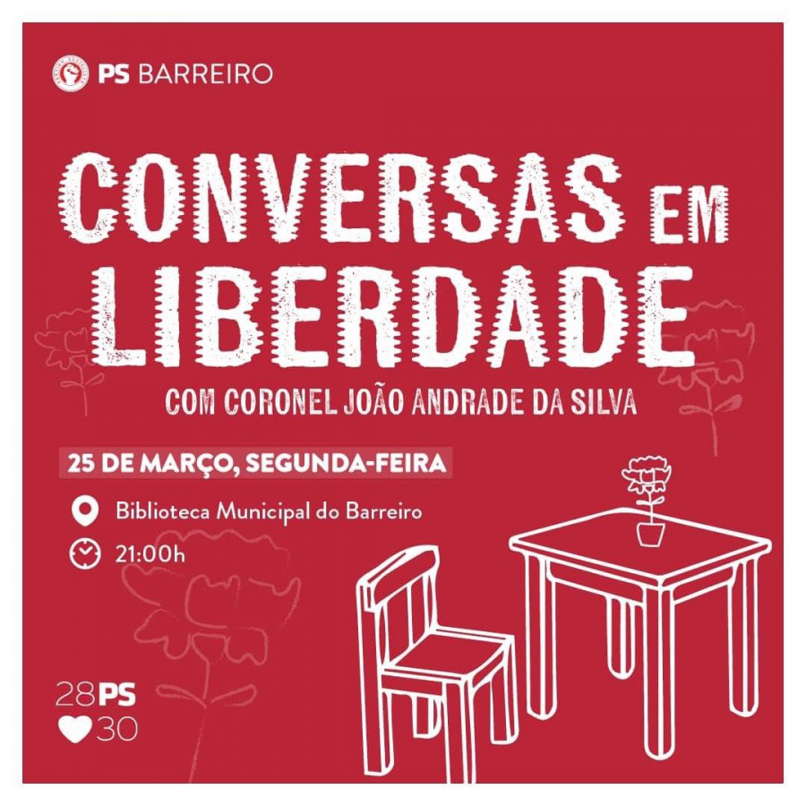 No Auditório Municipal Manuel Cabanas na Biblioteca Municipal do Barreiro Partido Socialista promove «Conversas em Liberdade»