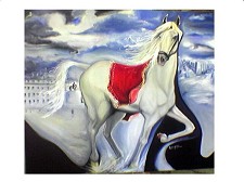 Pintura de Marina Fátima “Arco-Iris” em exposição na Biblioteca de Palmela