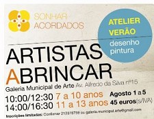 Artistas a Brincar - Atelier de desenho e pintura no Barreiro Na Galeria Municipal de 1 a 5 de Agosto