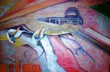 Na Moita Pintura de Darcy Morais em exposição no Posto de Turismo