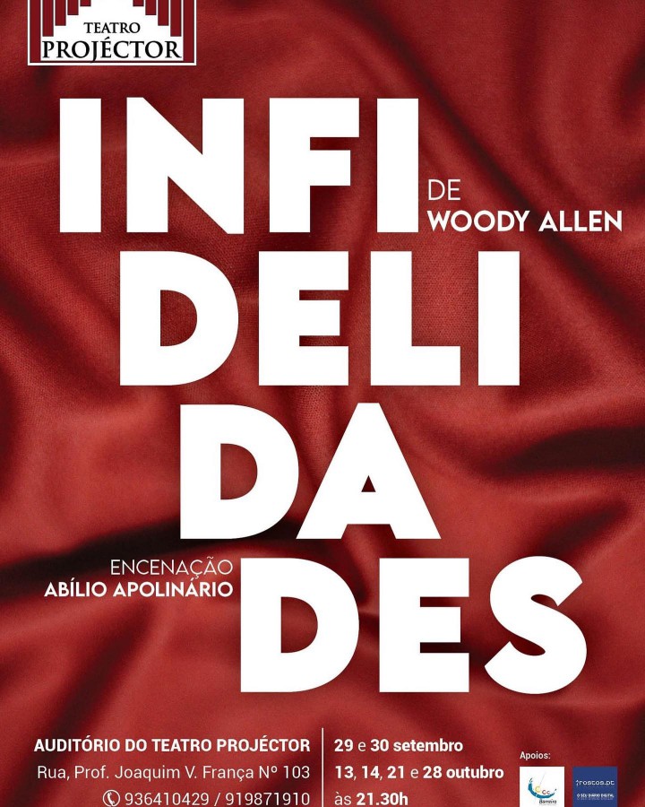 No Auditório do Teatro Projéctor - Barreiro> Estreia «Infidelidades» de Woody Allen com encenação de Abílio Apolinário