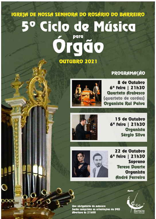 Na Igreja de Nossa Srª. do Rosário- Barreiro 5º Ciclo de Música para Órgão -2021
