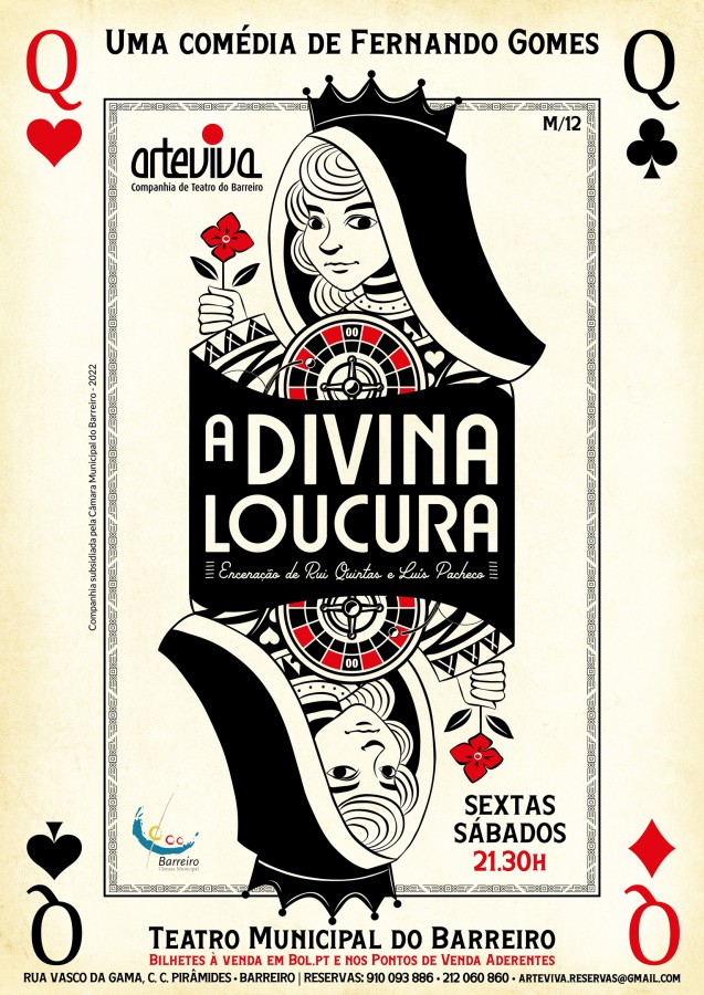 No Teatro Municipal do Barreiro ArteViva - Companhia de Teatro do Barreiro estreia A DIVINA LOUCURA