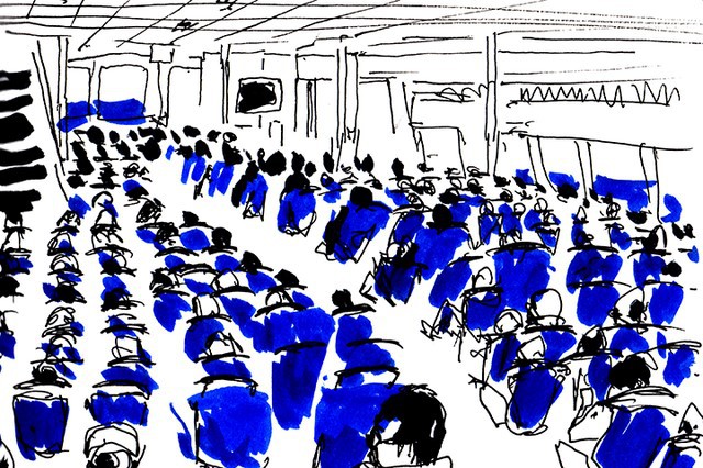 No átrio dos Serviços Centrais da Câmara Municipal do Seixal Exposição «Entre Margens» da autoria do artista Bruno Casanova