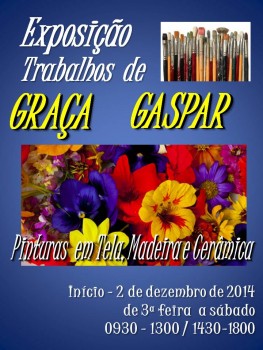 No Posto de Turismo do Barreiro Exposição com pinturas em tela, madeira e cerâmica de Graça Gaspar