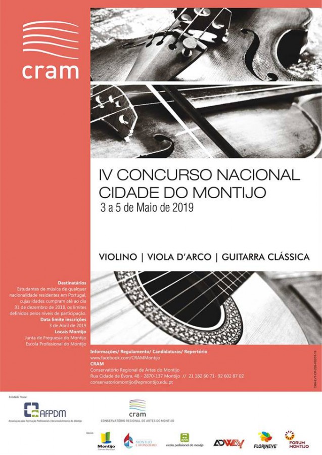 IV Concurso Nacional Cidade de Montijo - Violino, Viola D´Arco e Guitarra Clássica