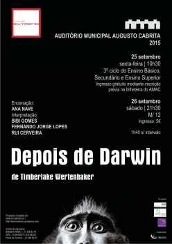 Barreiro - Auditório Municipal Augusto Cabrita retoma programação Com teatro «Depois de Darwin» da Companhia Teatro Extremo de Almada