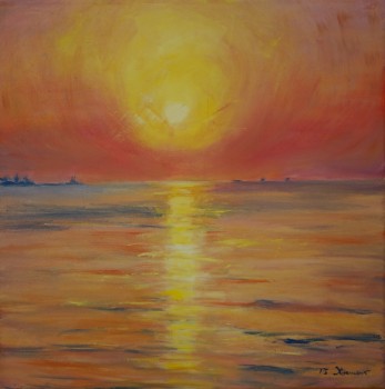 Svetlana Nikolae na Galeria da Biblioteca de Palmela Exposição de pintura «Flor do Mar»