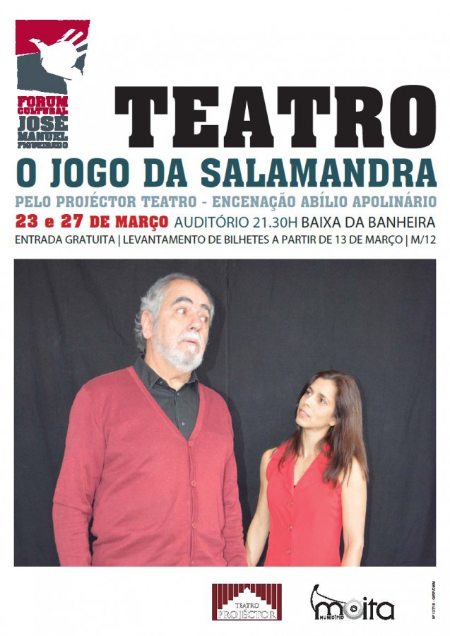 Moita - Teatro Projéctor do Barreiro Estreia «Jogo da Salamandra» no Forum José Manuel Figueiredo