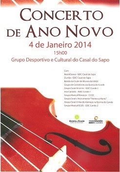 Concerto de Ano Novo na Quinta do Conde - Sesimbra Animação a cargo dos grupos das associações locais e escolas